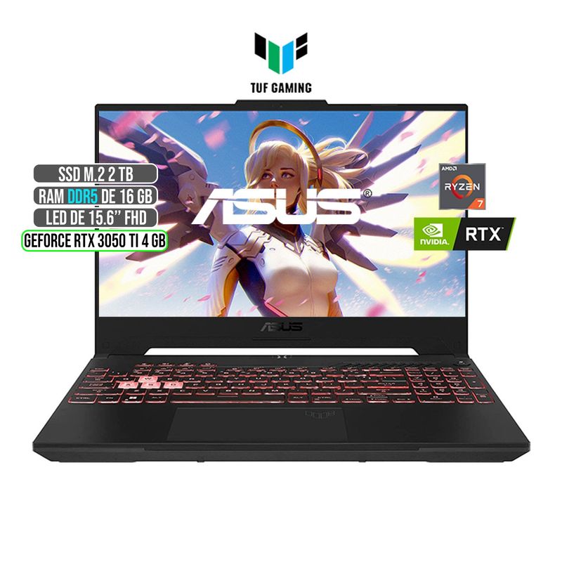 ASUS - ASUS TUF AMD RYZEN 7-6800H RTX 3050Ti 4GB SSD 2TB RAM 16GB LED 15,6 FULL HD 144Hz