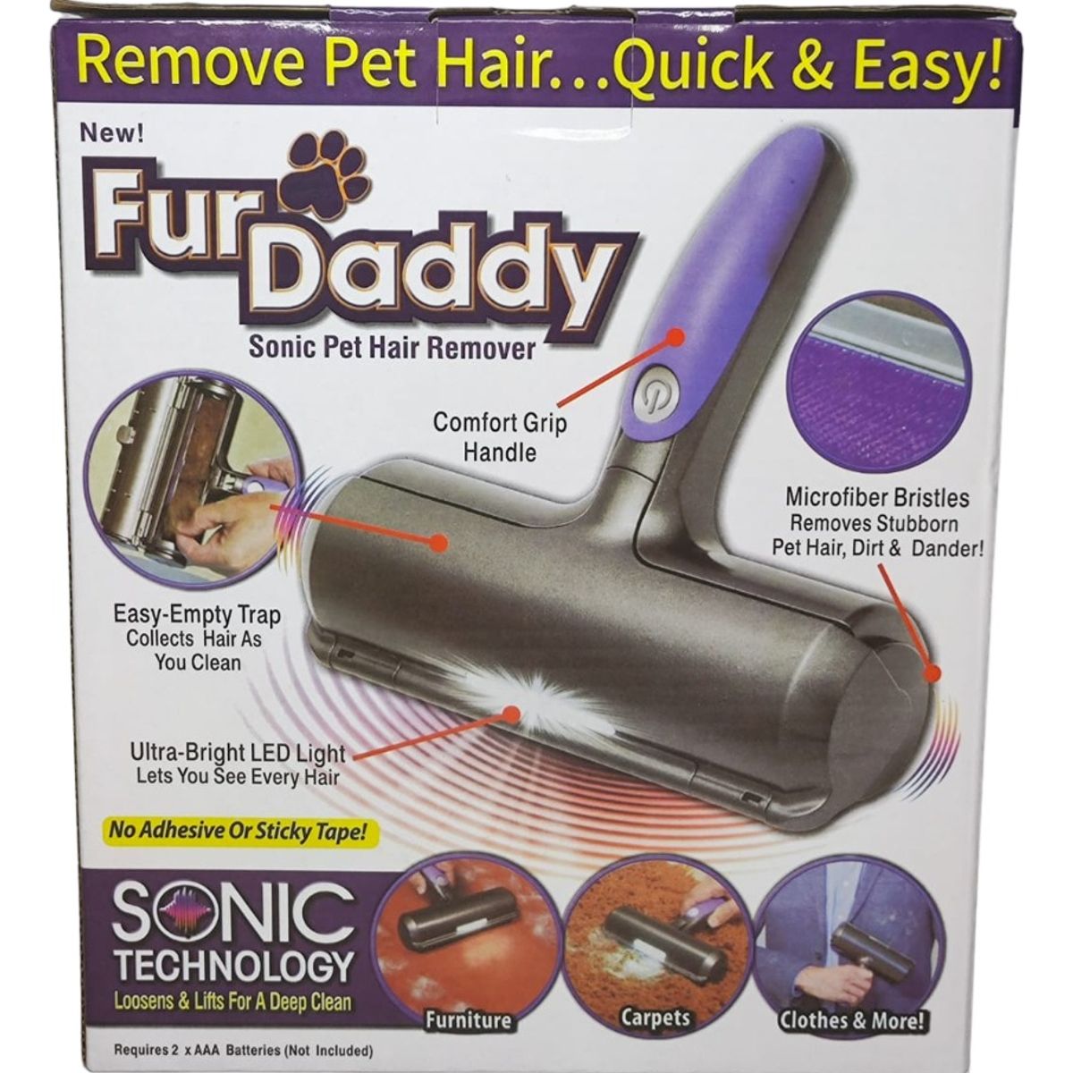 GENERICO - Limpiador Removedor Pelo Perro Fácil Rápido Ropa Muebles