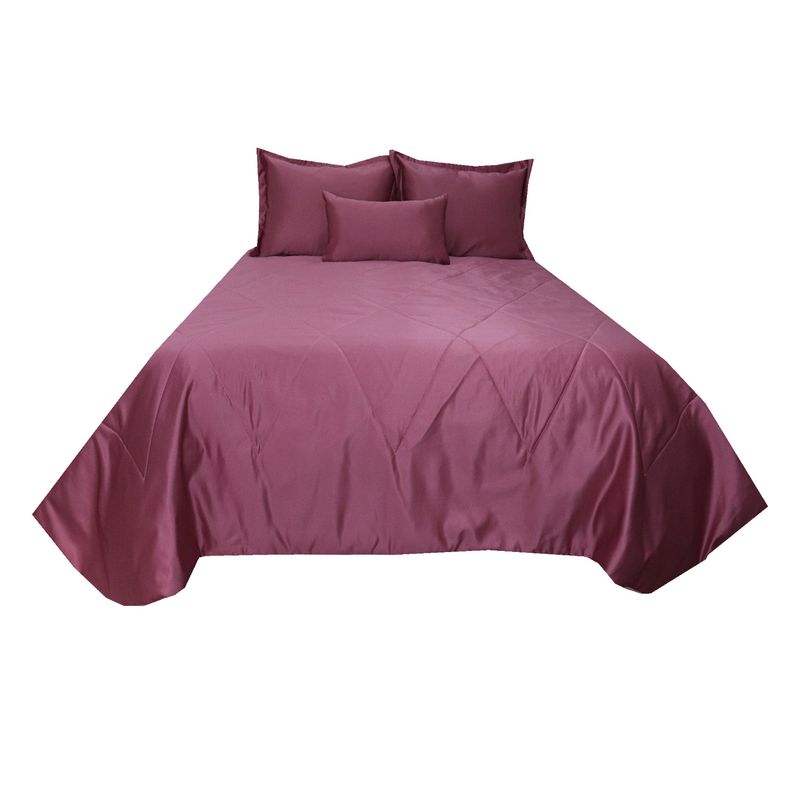 HOMETEX - TENDIDO SATIN GOLD QUEEN ROSADO OSCURO
