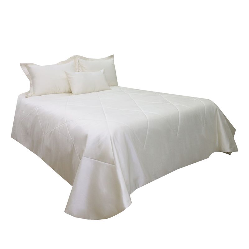 HOMETEX - TENDIDO SATIN GOLD SENCILLO  BLANCO PERLA