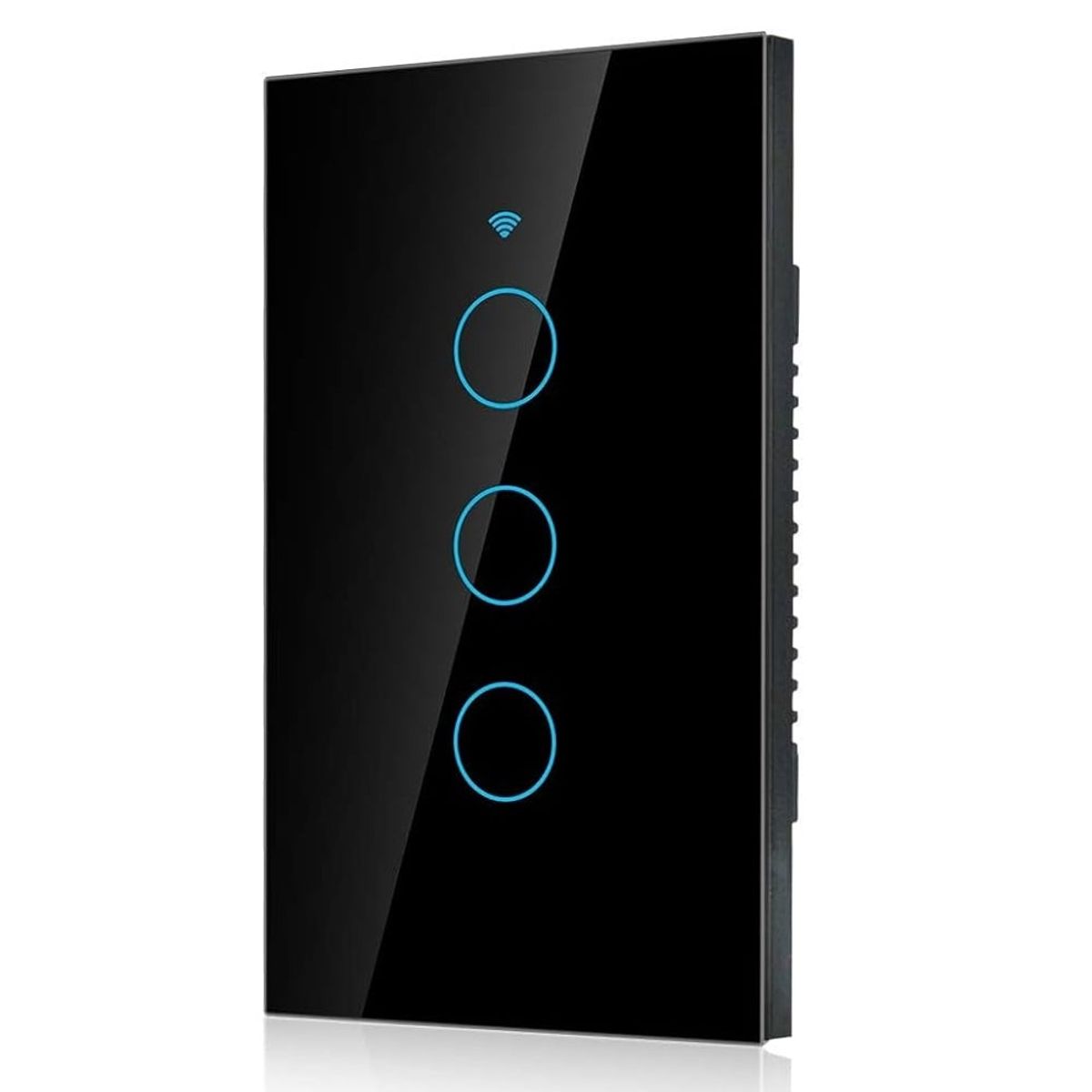 GENERAL - Switch Inteligente Wifi Google Home Y Alexa 3 Botones Negro