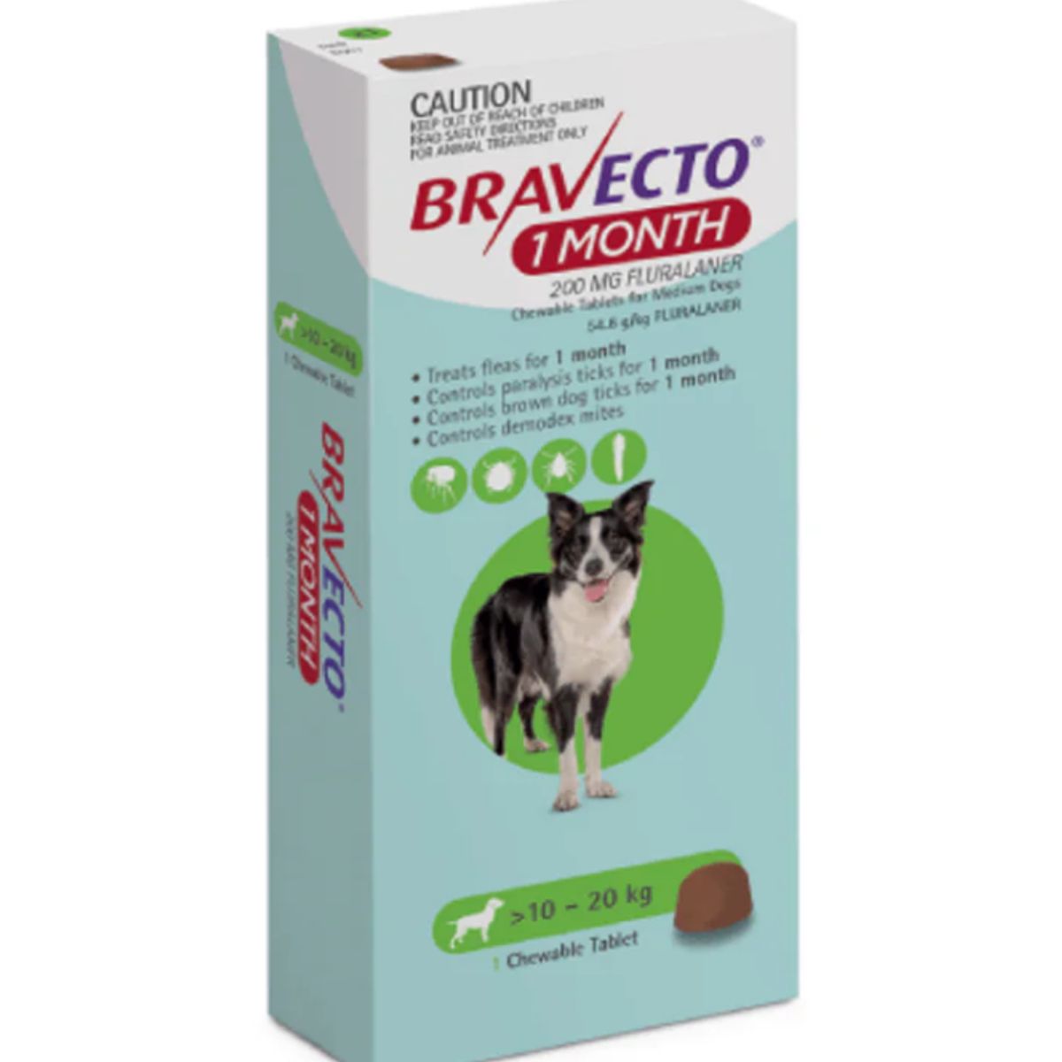 BRAVECTO - Bravecto 10-20kg 1 Mes Antipulgas