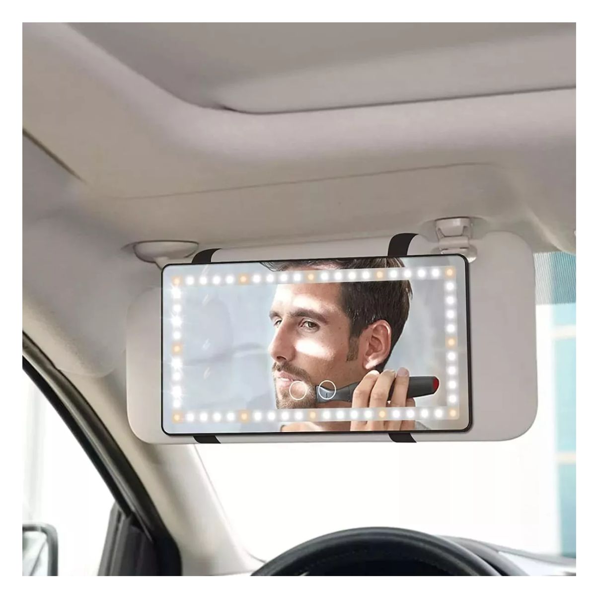 AFM - Espejo Tocador Para El Carro Con Luz Led Recargable