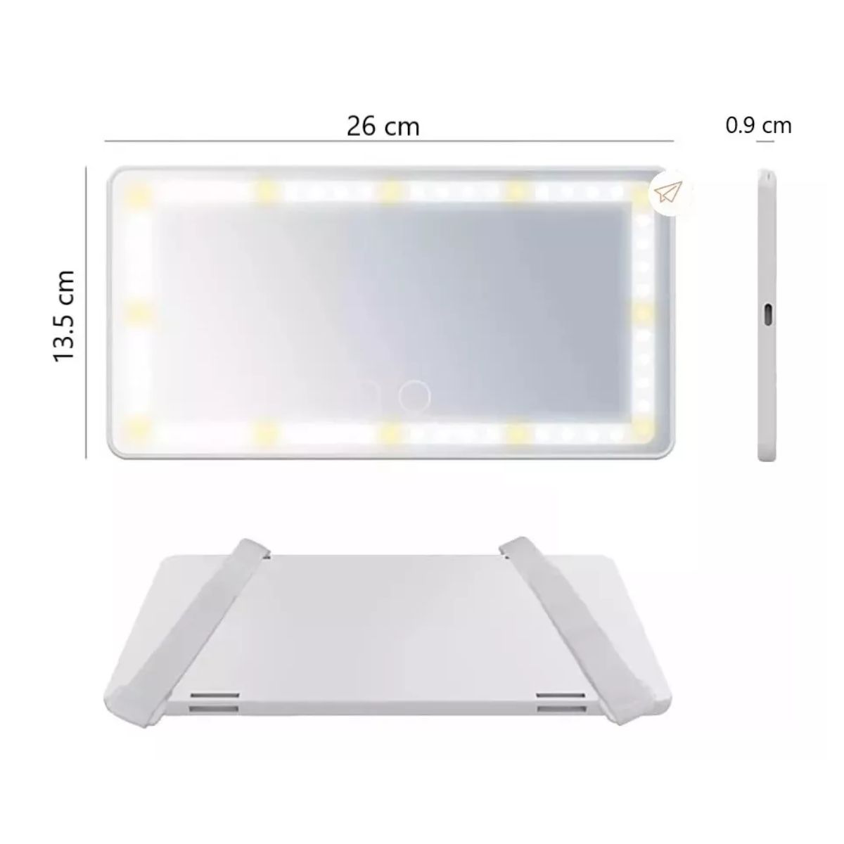 AFM - Espejo Tocador Para El Carro Con Luz Led Recargable