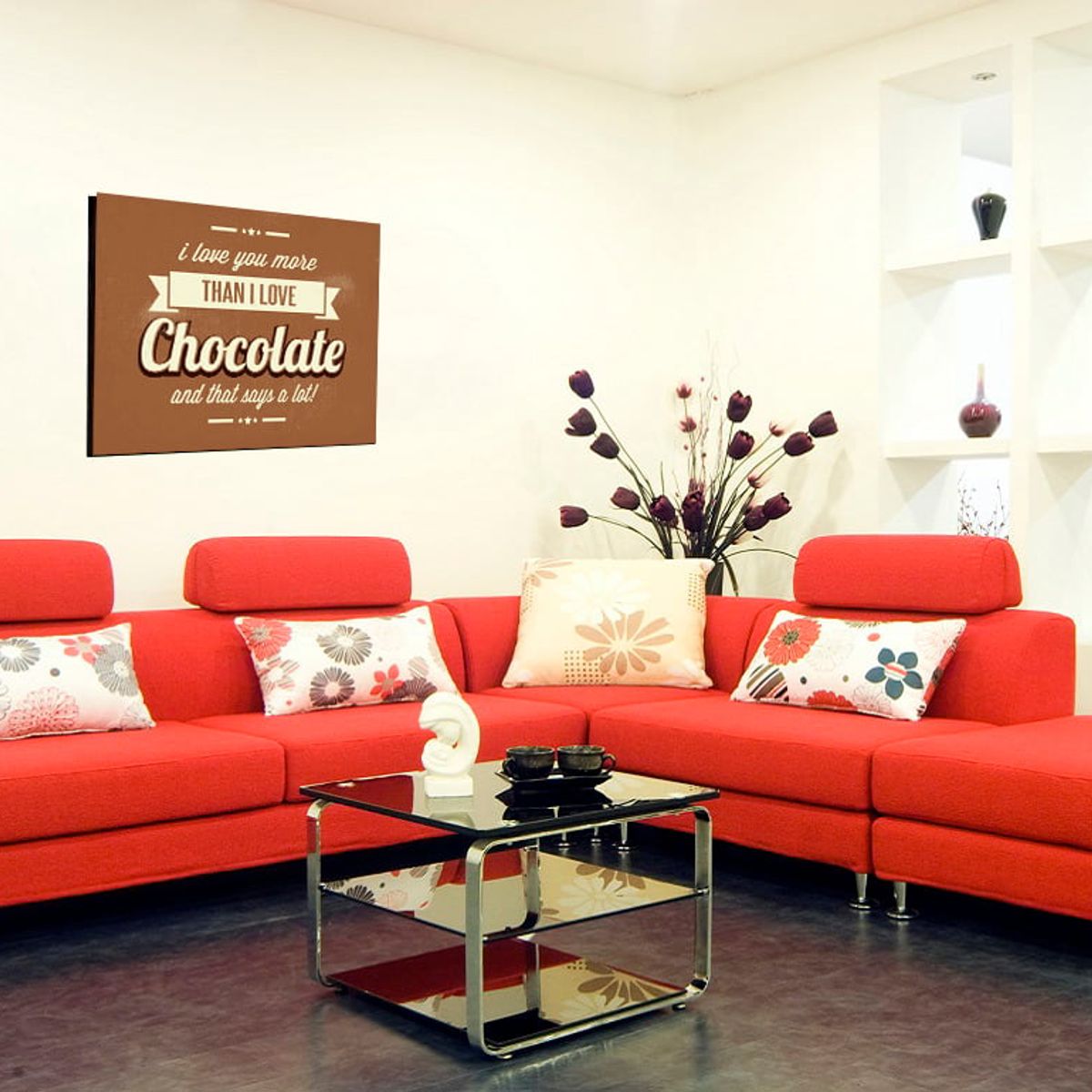 ART INDUSTRY - Cuadro 50x30cms Decorativo Frase CHOCOLATE