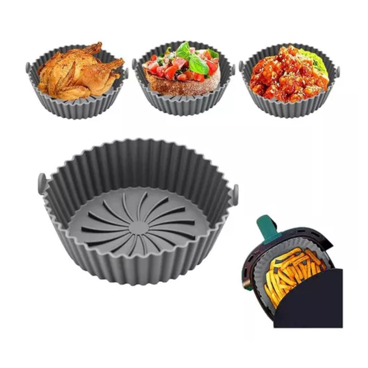 AFM - Canastilla Silicon Olla Freidora Air Fryer Reutilizab X1 Und