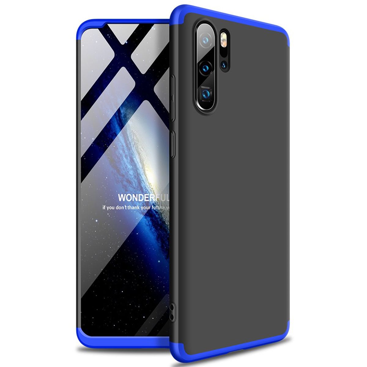 GENERICO - Funda Carcasa Estuche Protector Para Huawei  P30 Pro Negro Azul