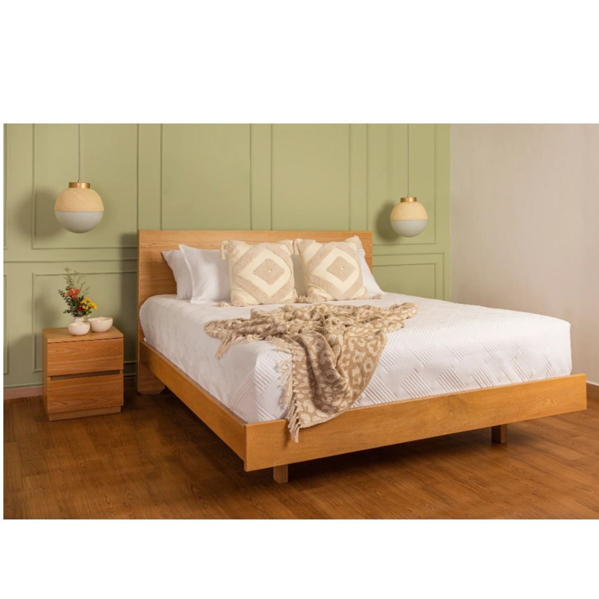 GENERICO - Cama Lia en Madera Roble 1.60