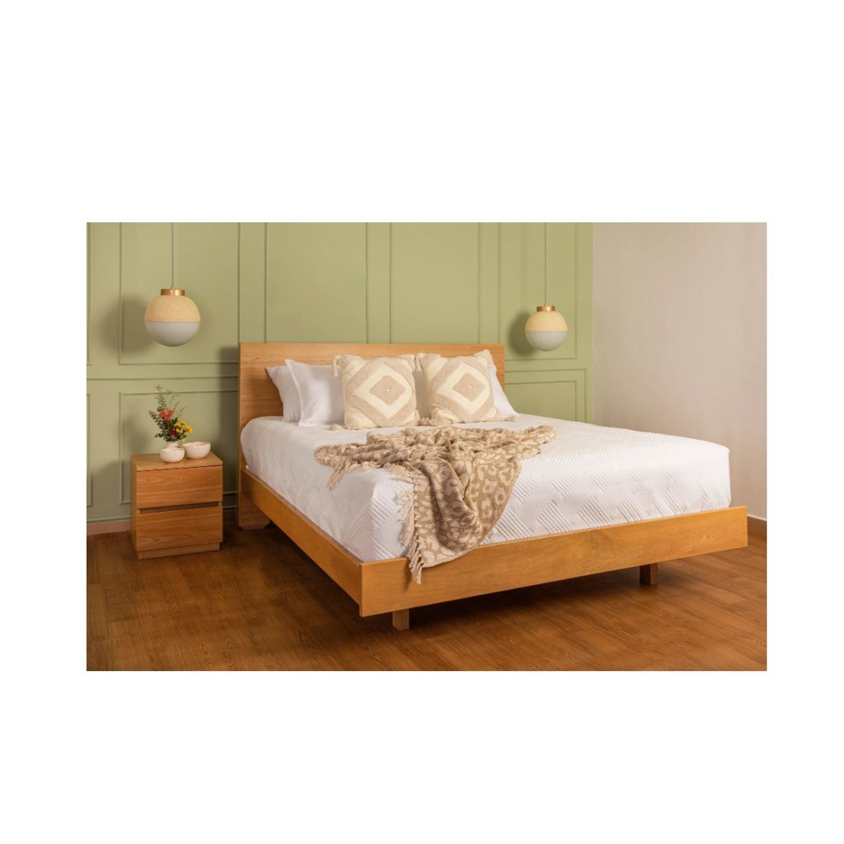 GENERICO - Cama Lia en Madera Roble 1.60