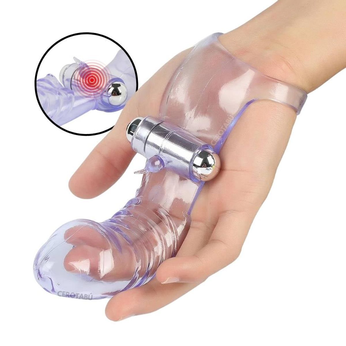 GENERICO - Funda Dedos Vibrador Masturbador Texturizado Femenino +pilas