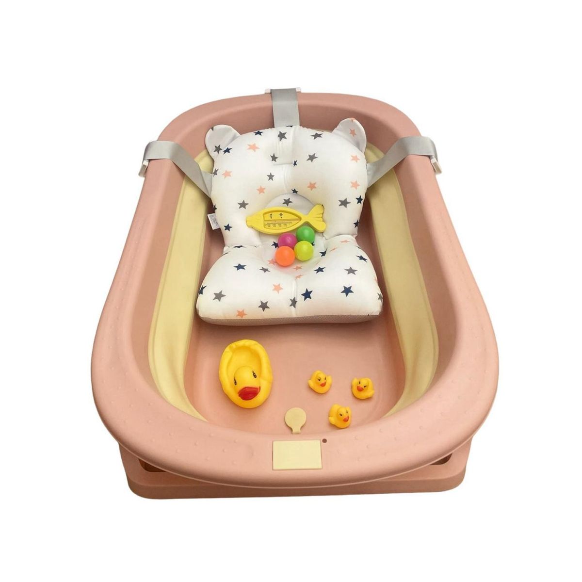 GENERAC - Bañera plegable para bebe con termometro cijin patos pimpon