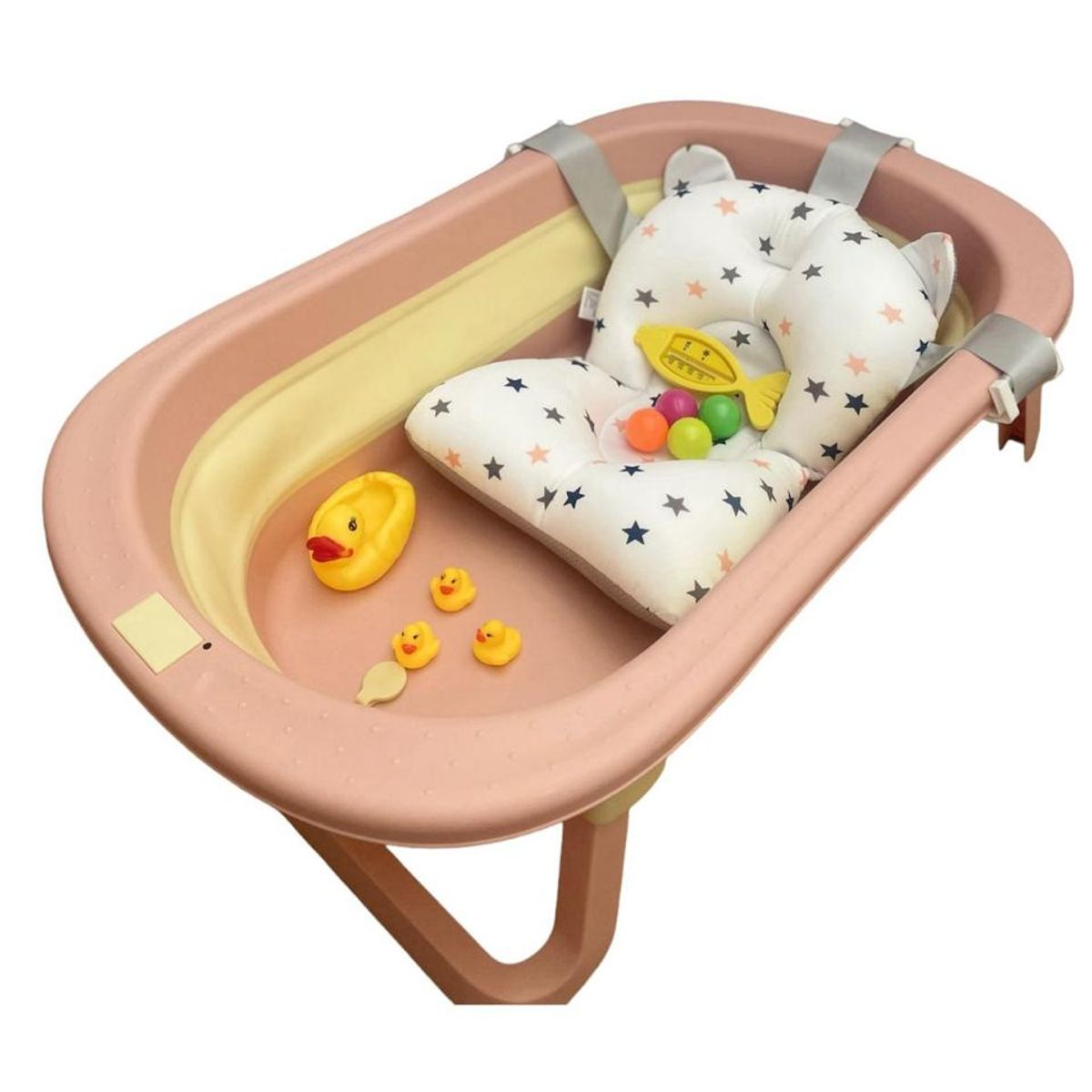 GENERAC - Bañera plegable para bebe con termometro cijin patos pimpon