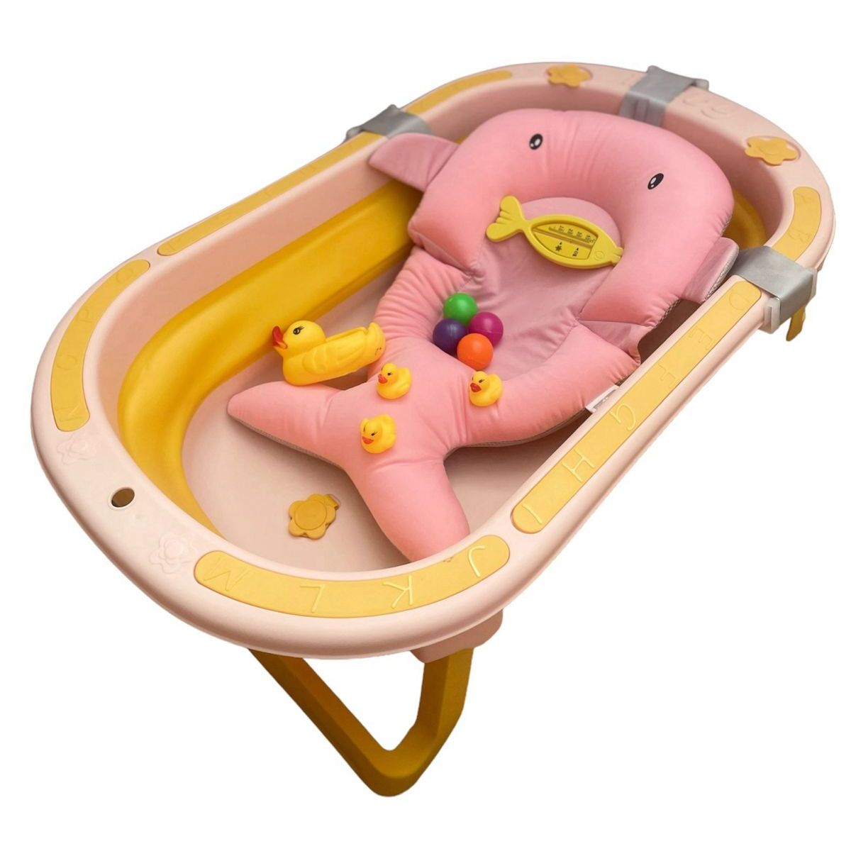 GENERAC - Bañera plegable para bebe con termometro cijin patos pimpon