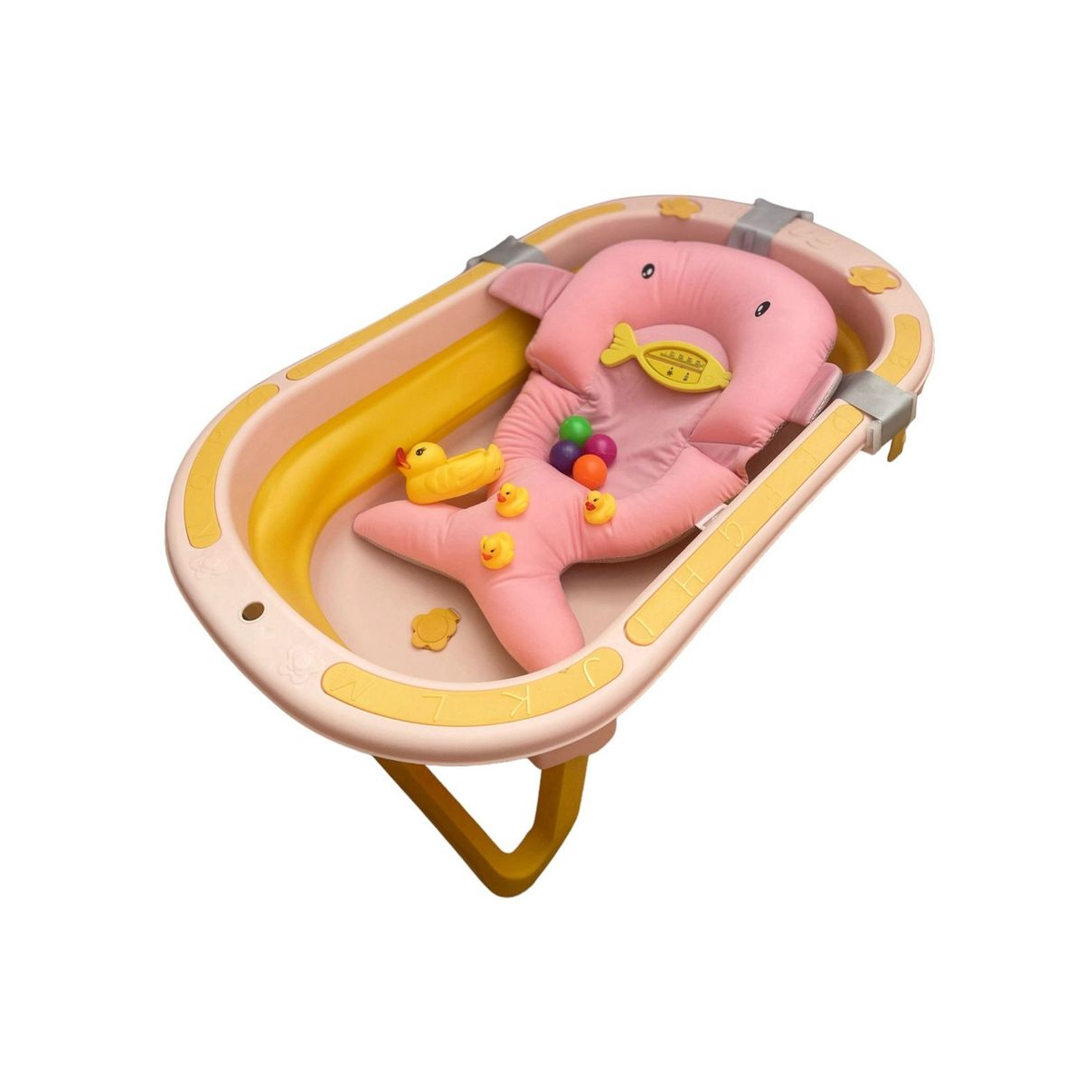 GENERAC - Bañera plegable para bebe con termometro cijin patos pimpon