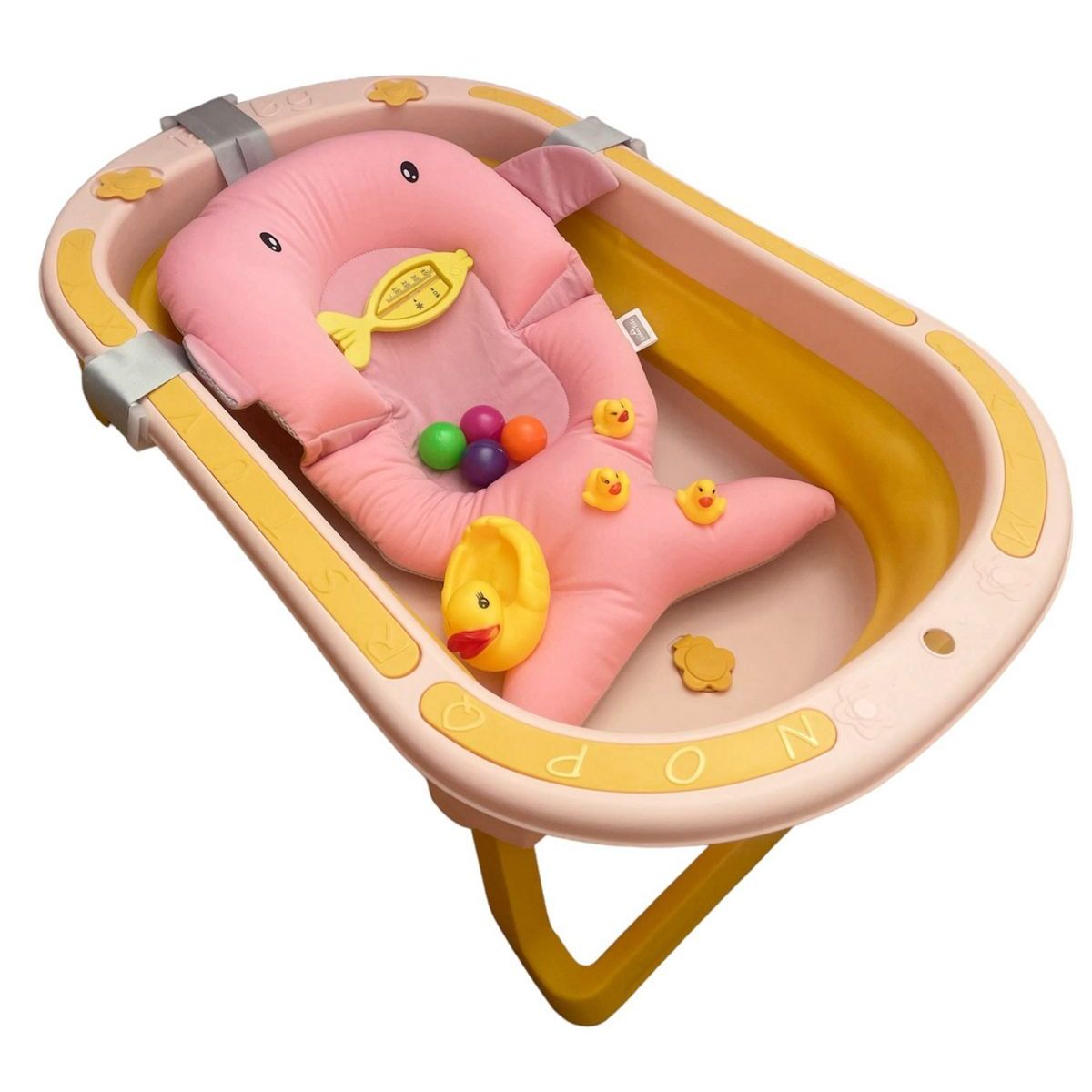 GENERAC - Bañera plegable para bebe con termometro cijin patos pimpon