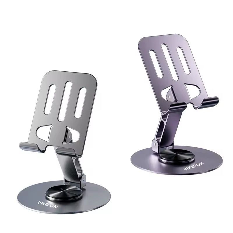 GENERICO - Soporte Giratorio 360 Celular Plegable Aluminio Resistente Negro
