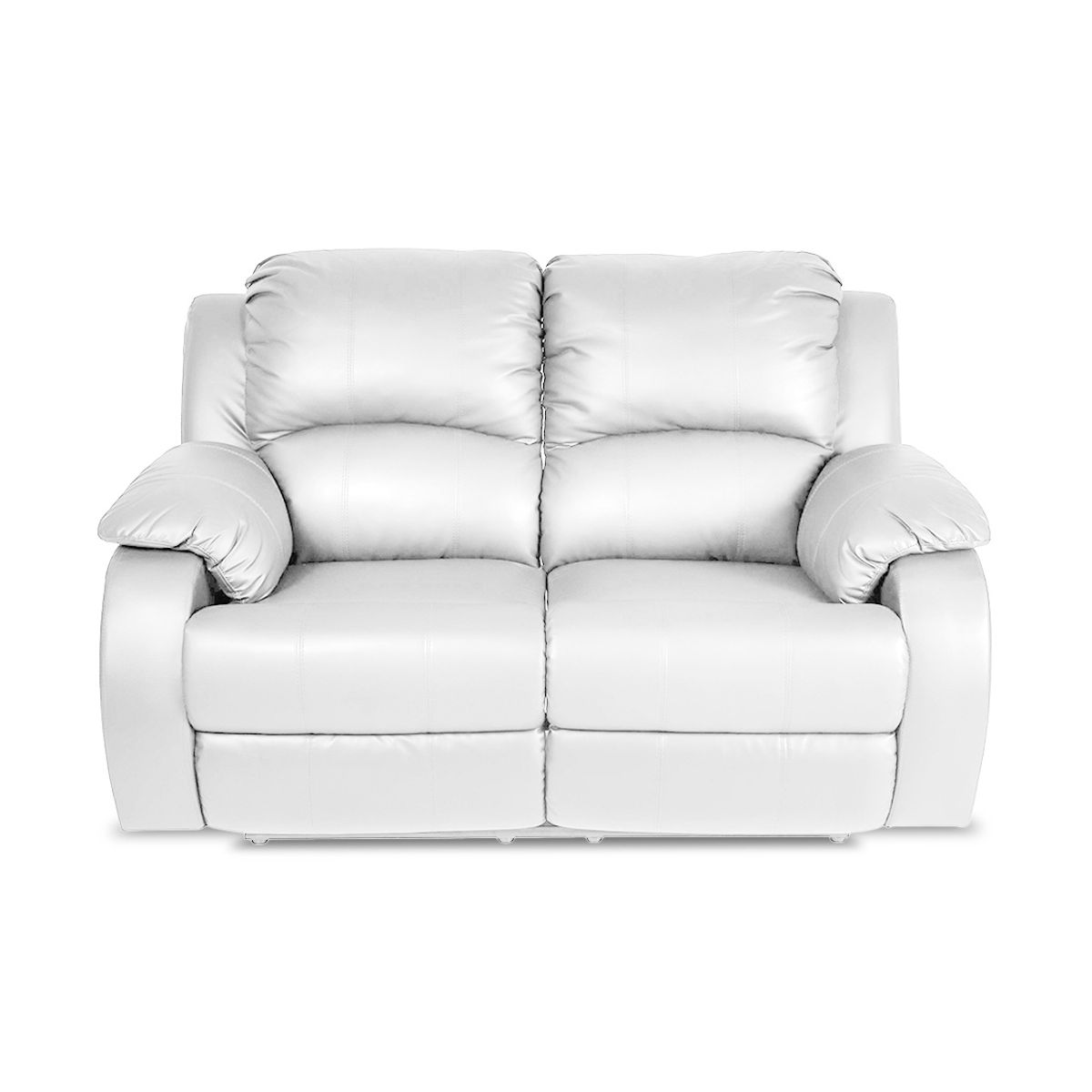 MUEBLES FIOTTI - Sofa Reclinable 2 Puestos Blanco Ecocuero Wayland