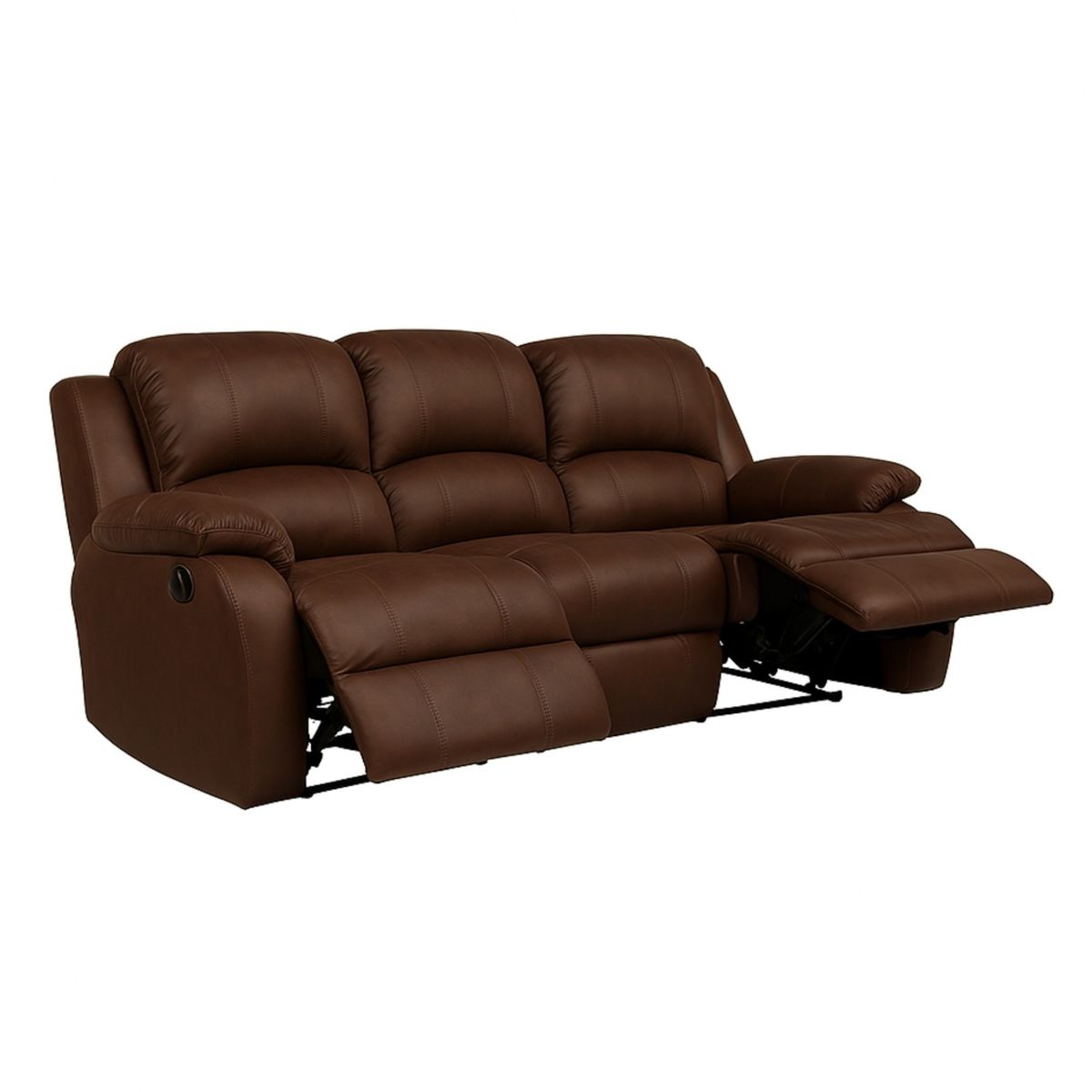 MUEBLES FIOTTI - Sofa Reclinable 3 Puestos Cafe Ecocuero Wayland