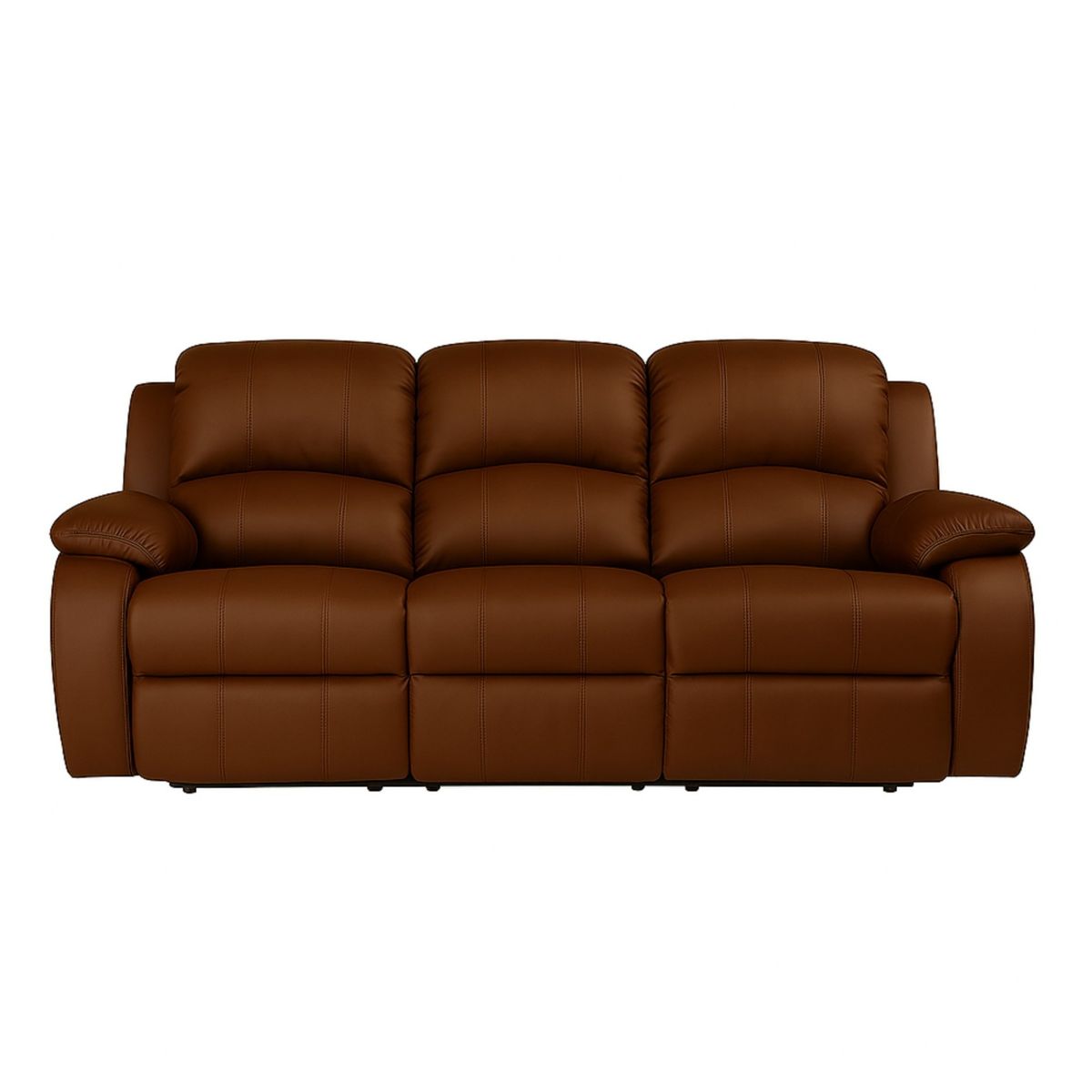 MUEBLES FIOTTI - Sofa Reclinable 3 Puestos Cafe Ecocuero Wayland