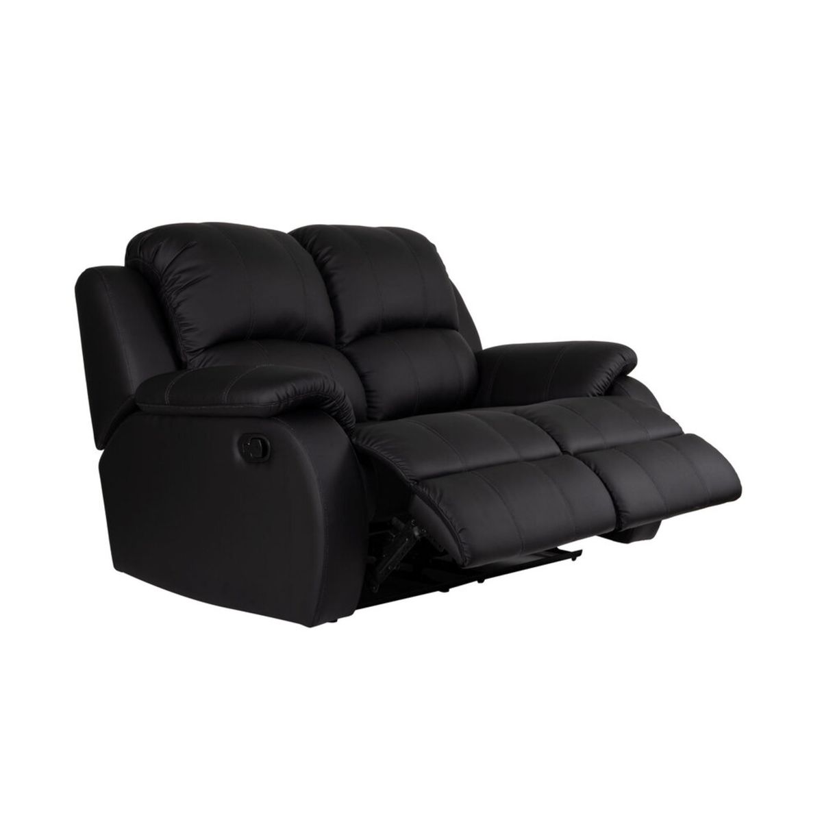 MUEBLES FIOTTI - Sofa Reclinable 2 Puestos Negro Ecocuero Wayland