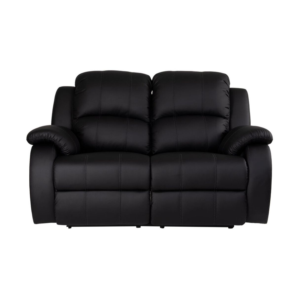 MUEBLES FIOTTI - Sofa Reclinable 2 Puestos Negro Ecocuero Wayland