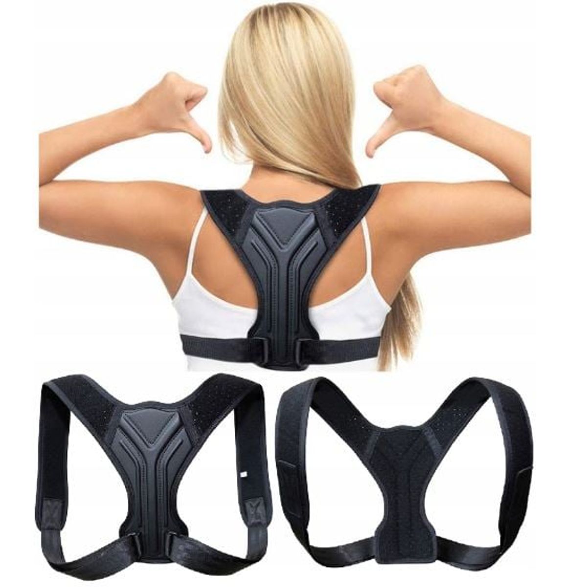 GENERICO - Corrector de Postura Soporte Ajustable de Espalda unisex