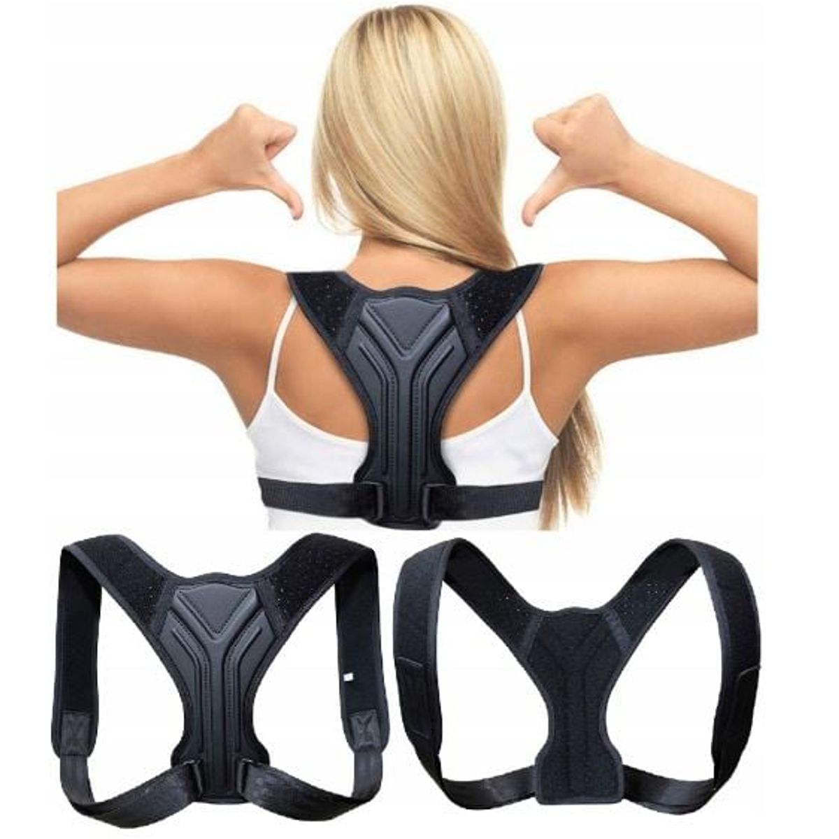 GENERICO - Corrector de Postura Soporte Ajustable de Espalda unisex