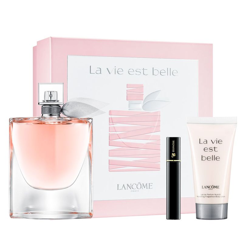 LANCOME - Set de Perfumería Lancome La Vie Est Belle EDP 100 ml +  La Vie Est Belle EDP Body Lotion 50 ml + Pestañina Hypnose Drama 2 ml Mujer