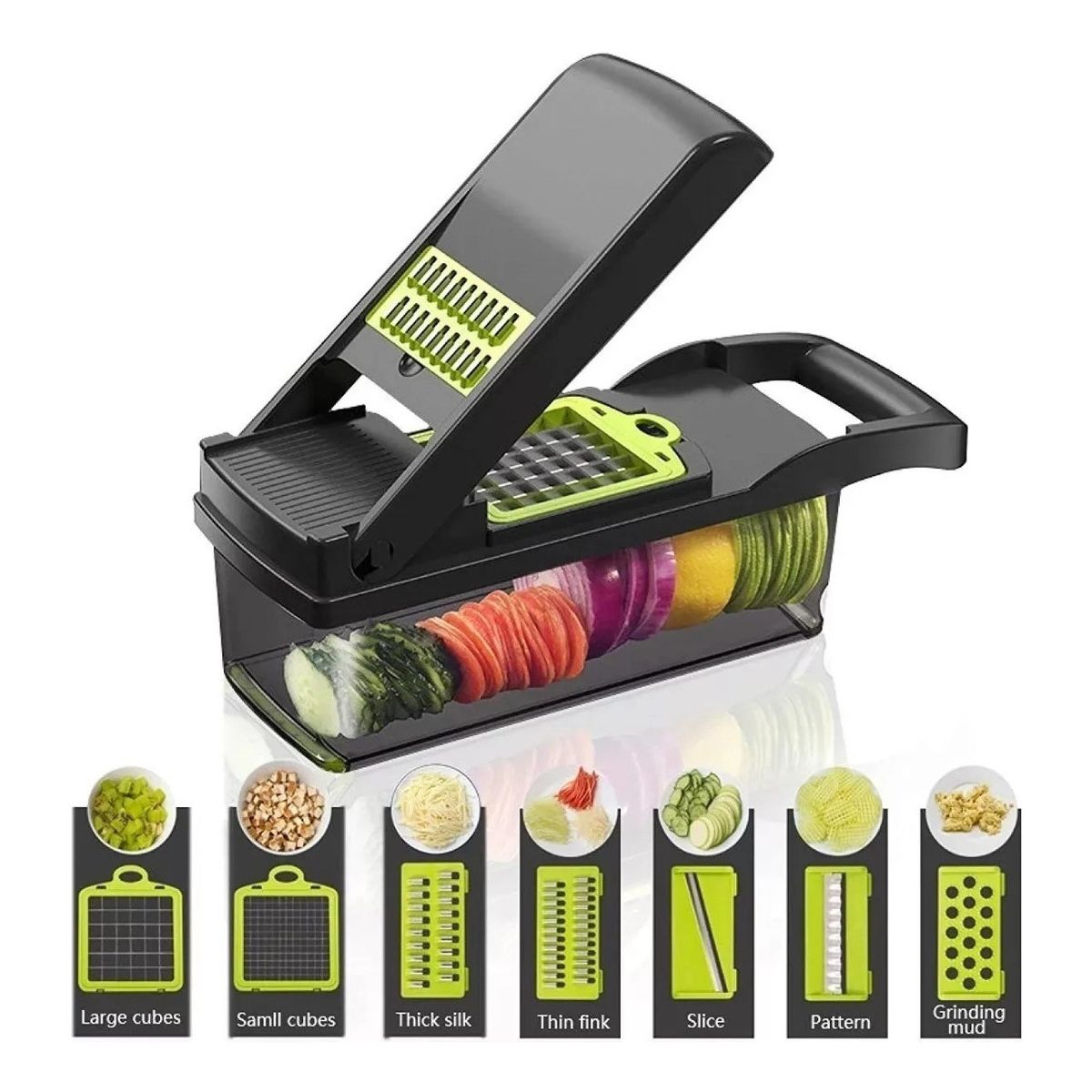 GENERICO - Rebanador Tajador Picador Rallador Alimentos Multi-funcional