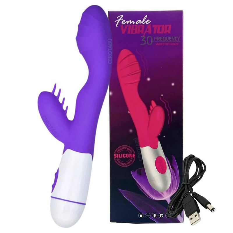 GENERICO - Vibrador Consolador Recargable Doble Estimulación Bass Mute Morado