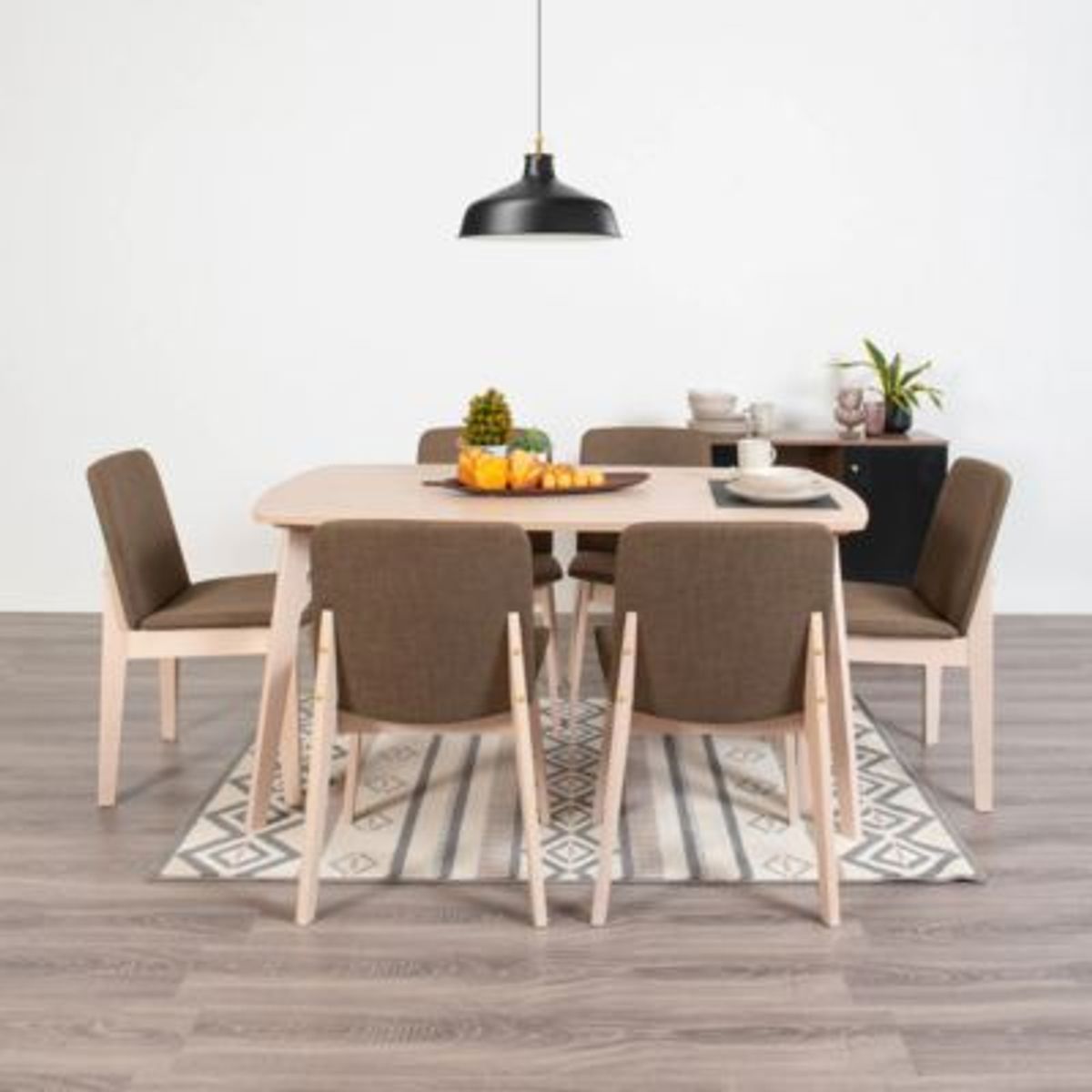 MUEBLES FIOTTI - Juego de comedor 6 puestos Madera Miel_.