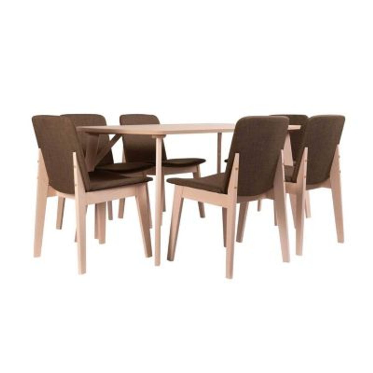 MUEBLES FIOTTI - Juego de comedor 6 puestos Madera Miel_.