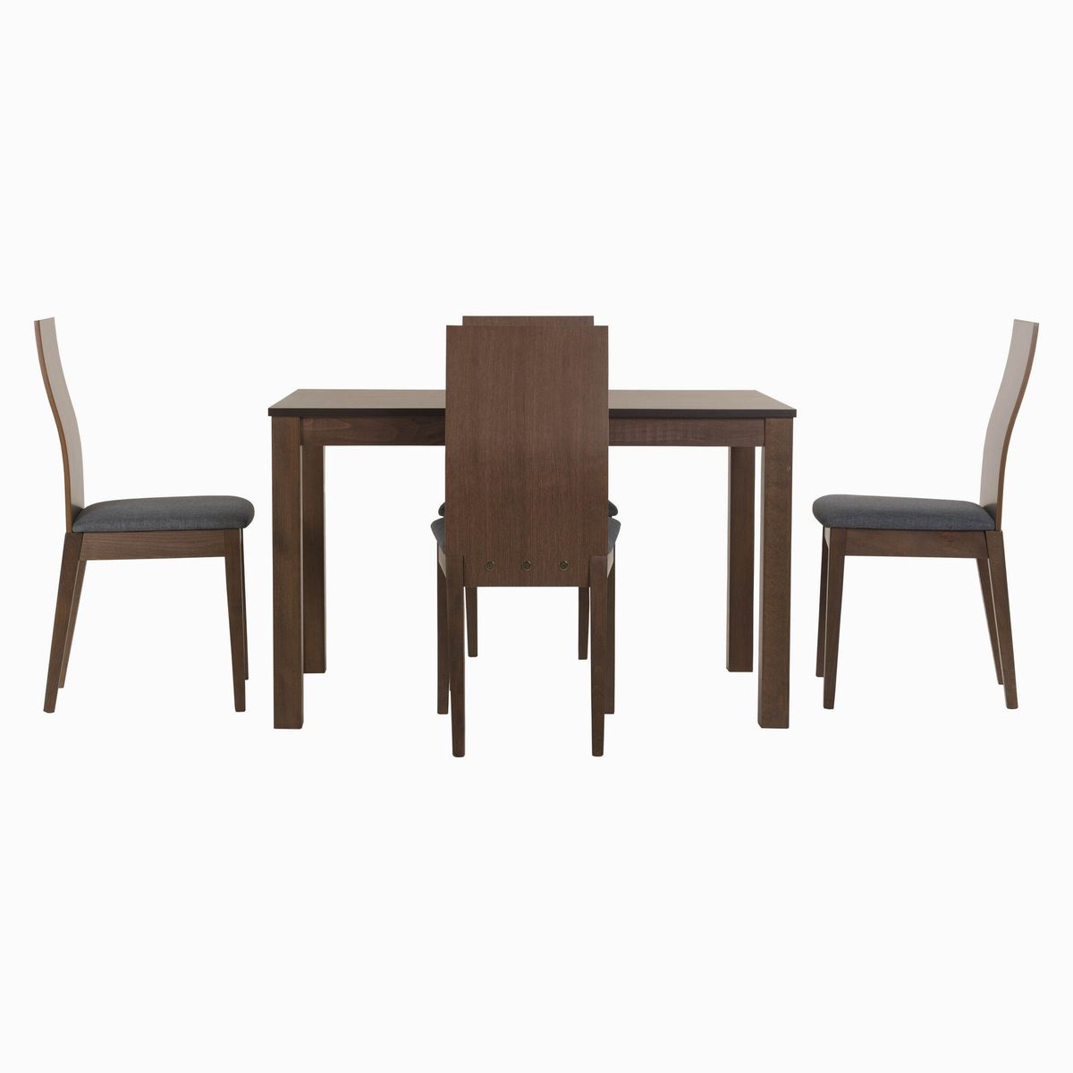 MUEBLES FIOTTI - Juego de comedor 4 Puestos Caoba Gris Einar