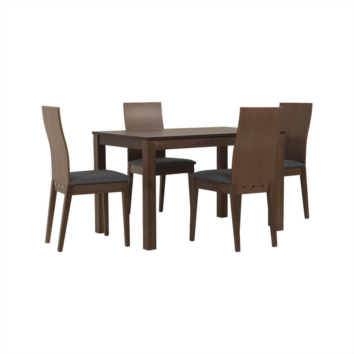 MUEBLES FIOTTI - Juego de comedor 4 Puestos Caoba Gris Einar