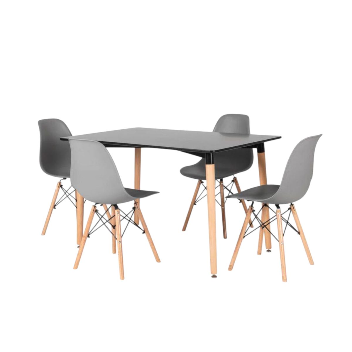 MUEBLES FIOTTI - Juego de comedor 4 Puestos Negro