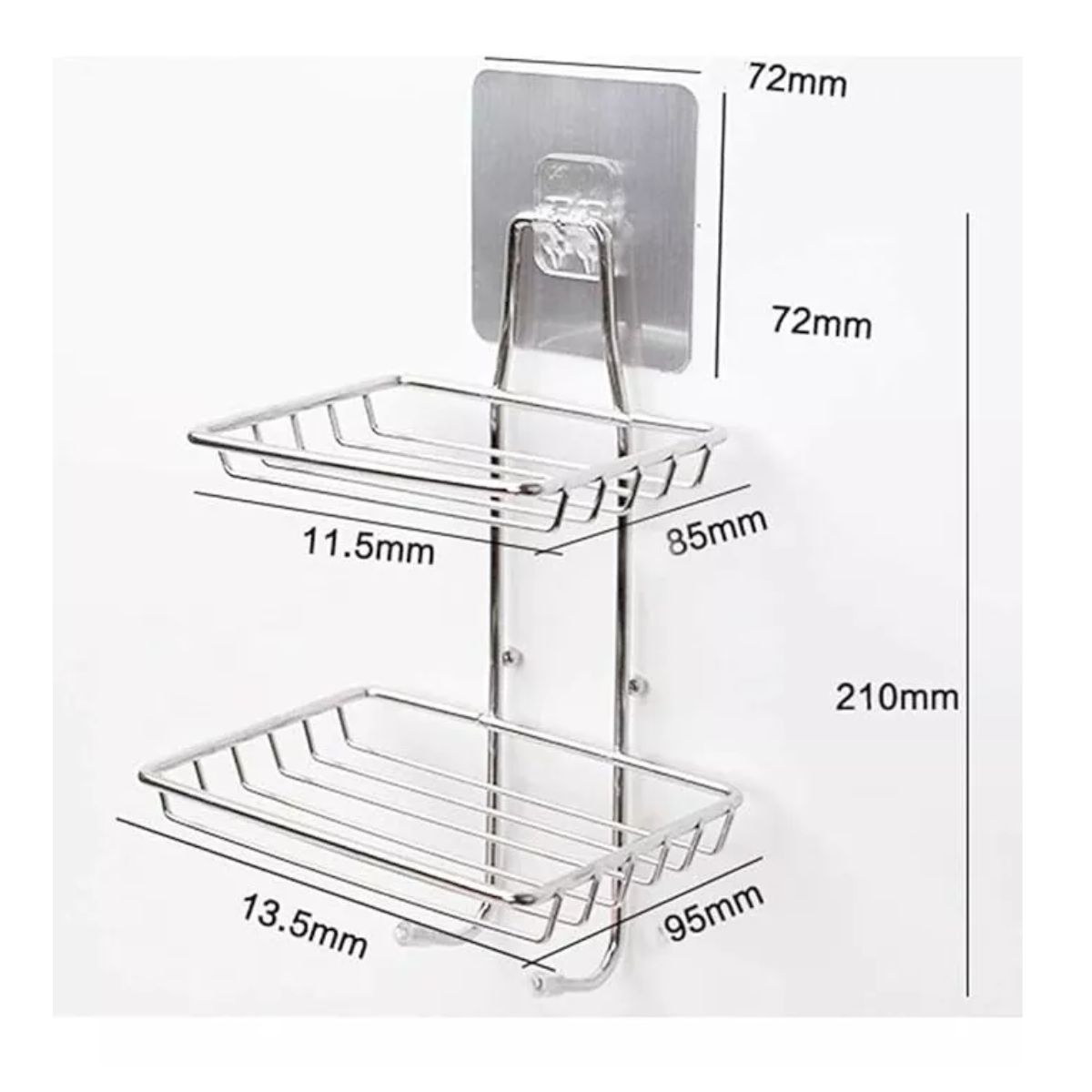 AFM - Soporte Jabón Montaje Pared 2 Niveles Ganchos Organizadores