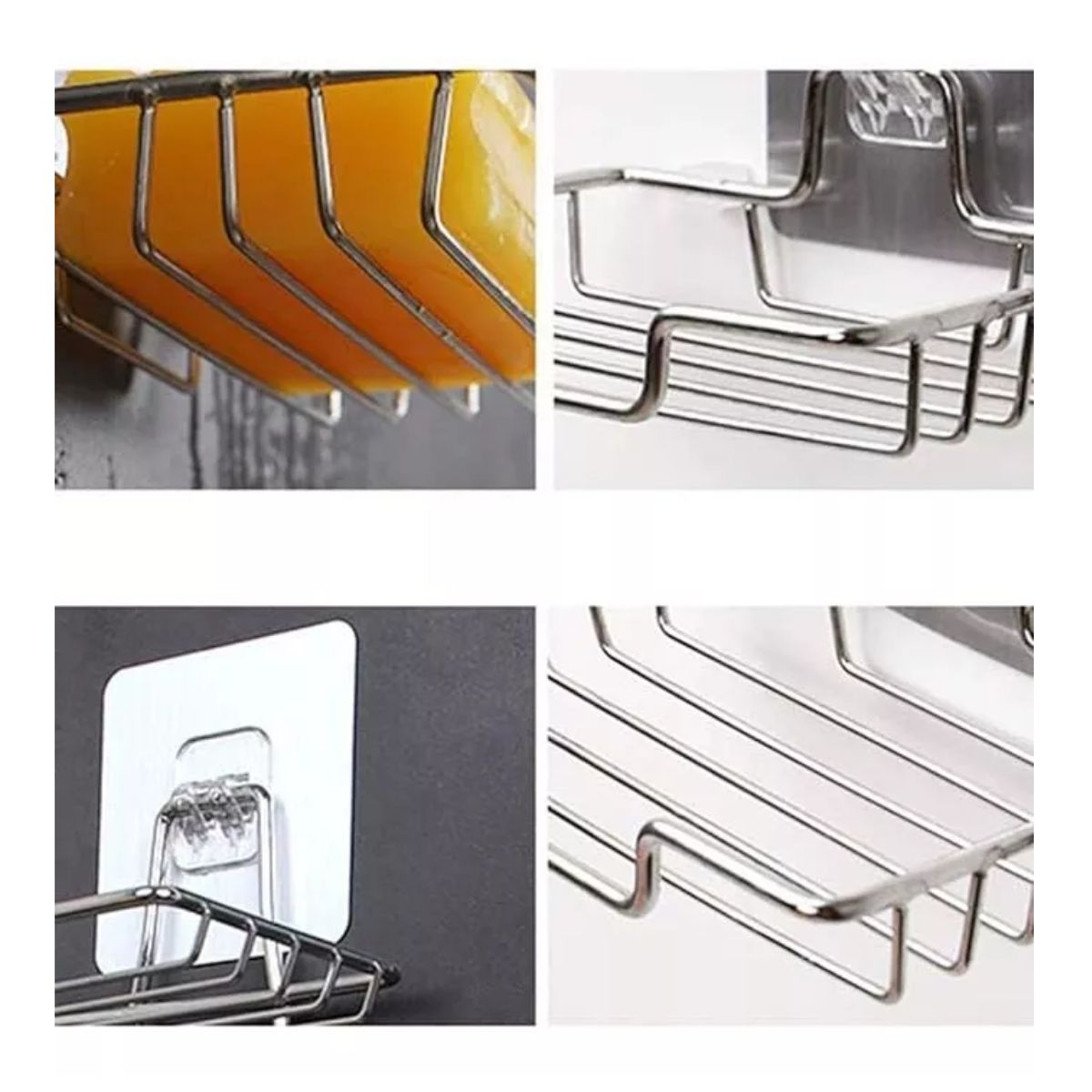 AFM - Soporte Jabón Montaje Pared 2 Niveles Ganchos Organizadores