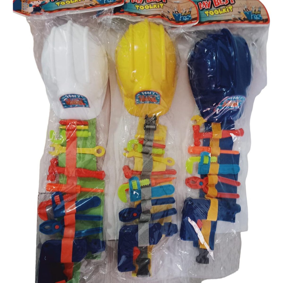 GENERICO - Set Juguete Casco + Kit Cinturon Herramientas Niños Infantil