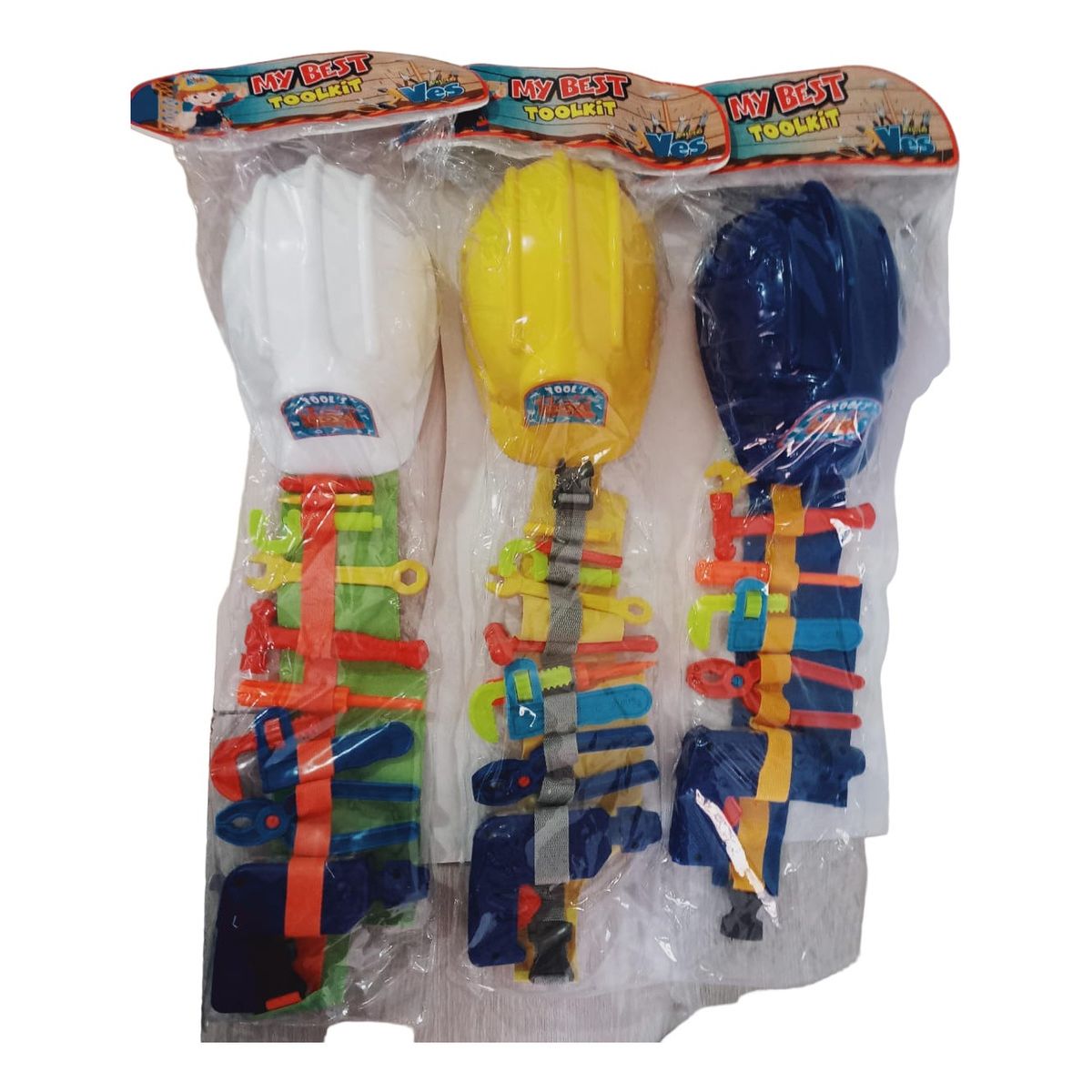 GENERICO - Set Juguete Casco + Kit Cinturon Herramientas Niños Infantil