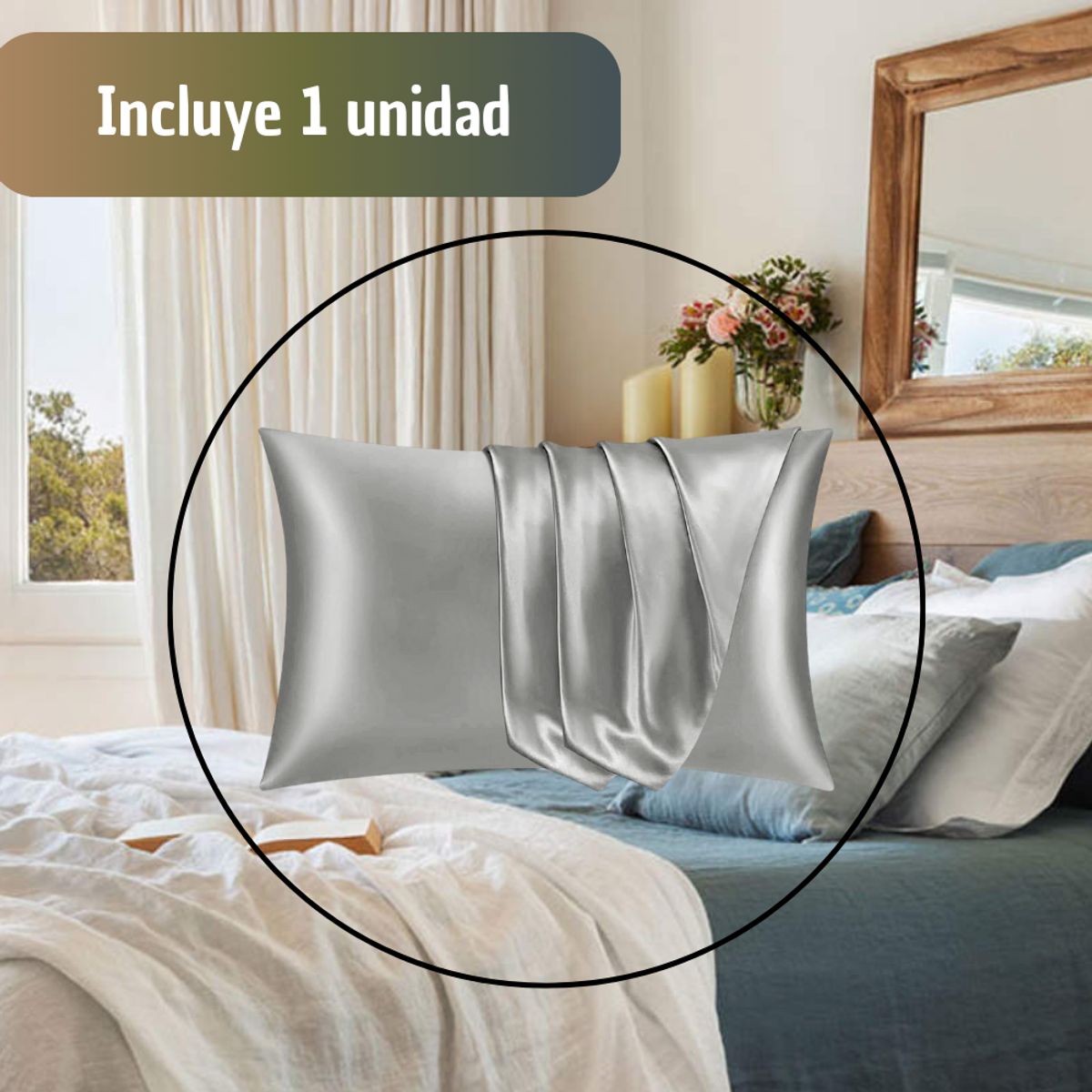 GENERAL - Funda Para Almohada En Satin Anti Frizz Cuida Cabello Negro