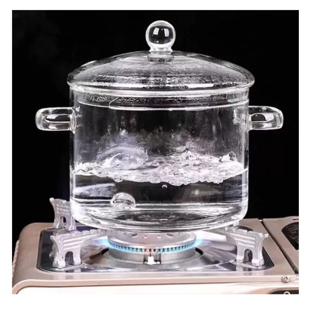 AFM - Olla Cacerola Transparente De Vidrio Templado Cocina Tapa