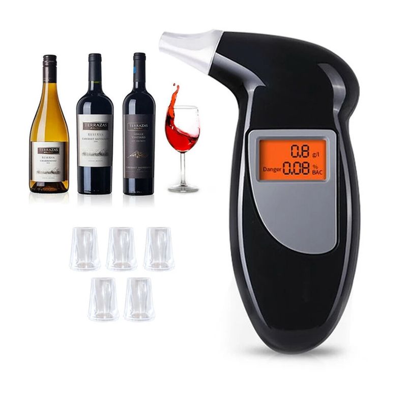 GENERAL - Medidor Alcoholímetro Led Digital X5 Boquillas