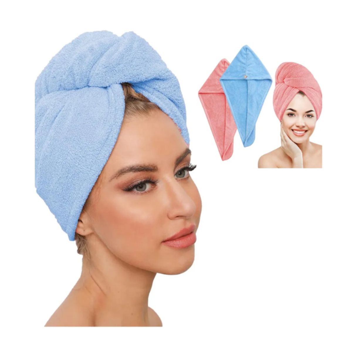 AFM - Toalla Baño Suave Gorro Gato Secado Cabello Dama Pelo Largo