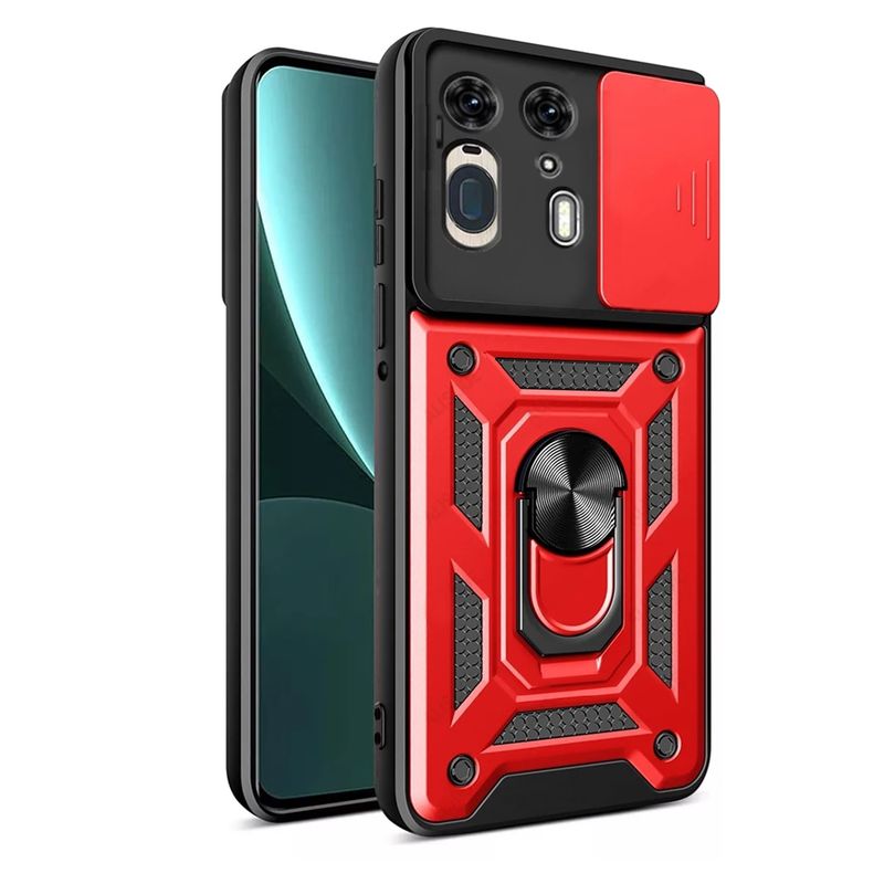 GENERICO - Funda Estuche Case Slider Compatible Con Motorola Edge 50 Ultra Rojo