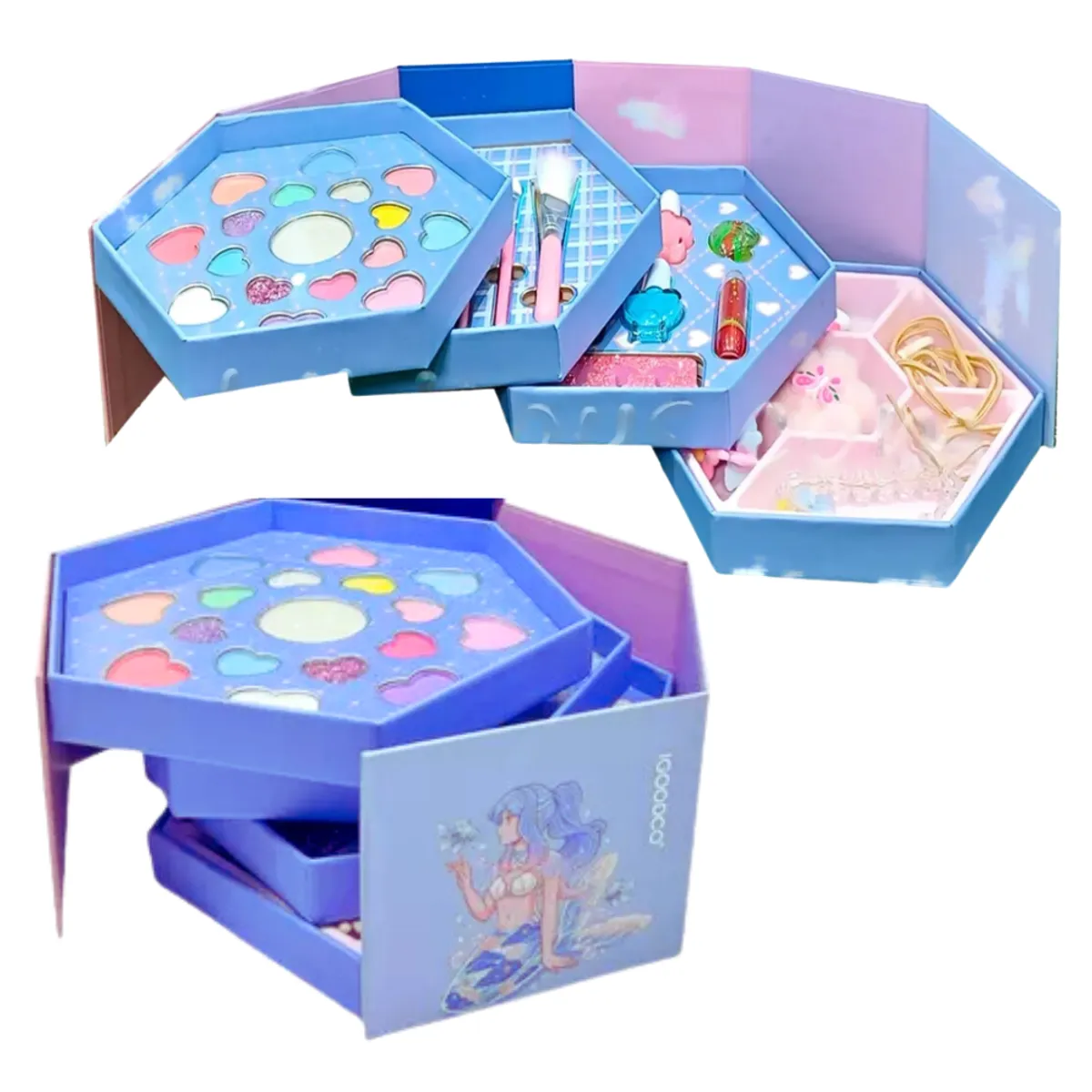 GENERICO - Set De Maquillaje Sombras Para Niñas No Toxico Lavable Real