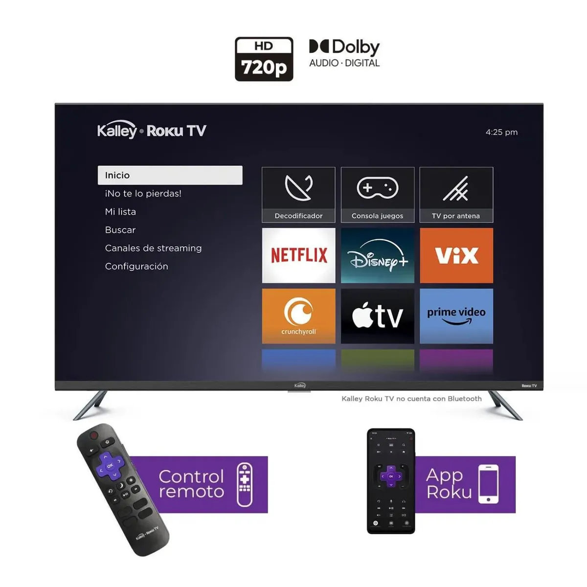 KALLEY - Televisor Kalley - 32 pulgadas K-RTV32HD HD LED Smart TV Roku