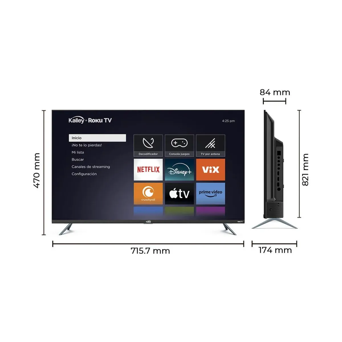 KALLEY - Televisor  KALLEY 40 Pulgadas  K-RTV40HD Smart TV Roku TV