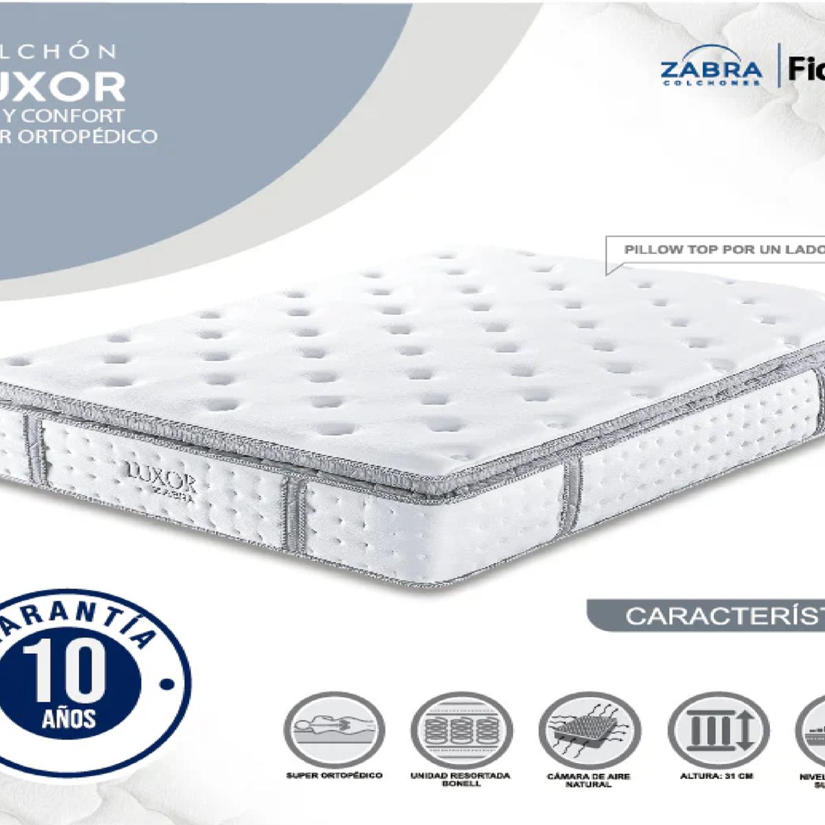 ZABRA COLCHONES - Colchon Doble 140x190 Zabra Luxor