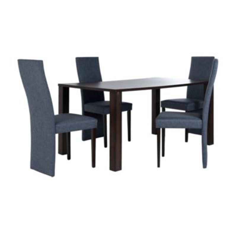 MUEBLES FIOTTI - Juego de comedor 4 Puestos Wengue Gris Eliazar