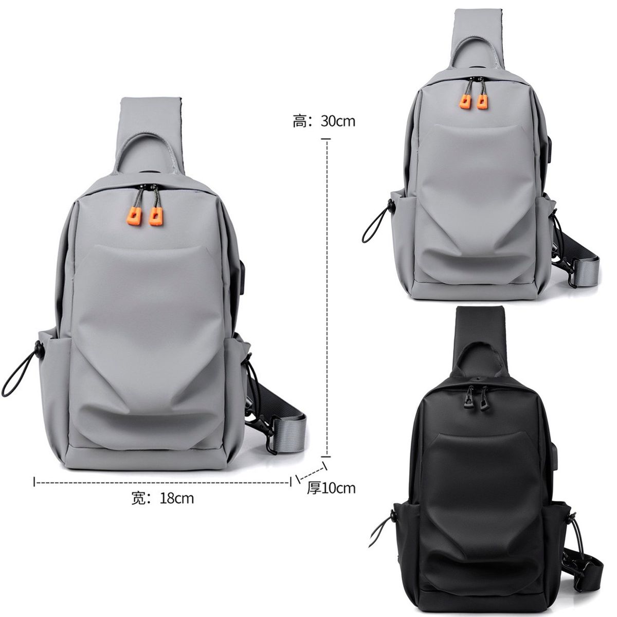MULTIPLACE COLOMBIA - Bolso manos libres para caballero de cruzar impermeable-